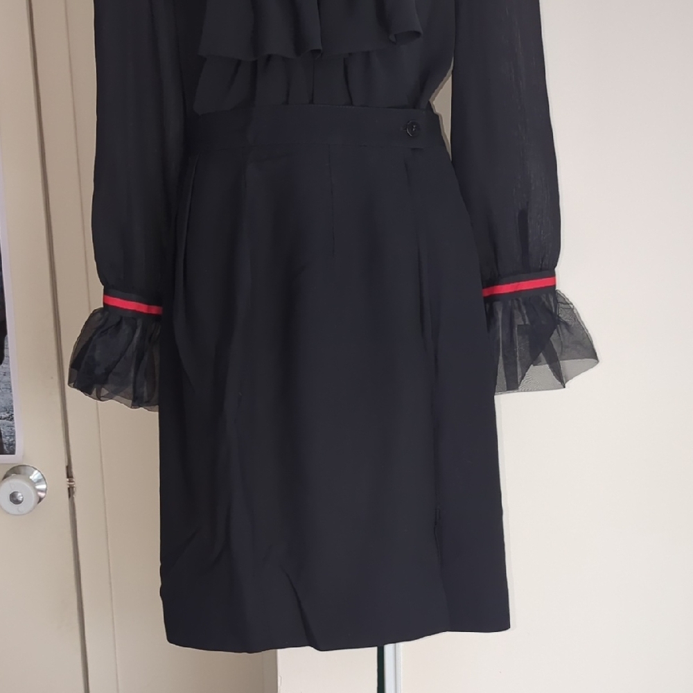 Vintage Holt Renfrew Black Wool Skirt